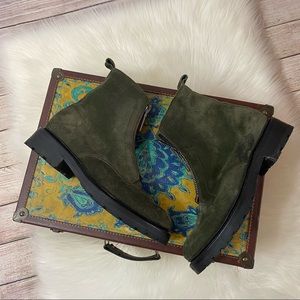 🆕Frye Suede Front Zip Olive Green Julie Boots
